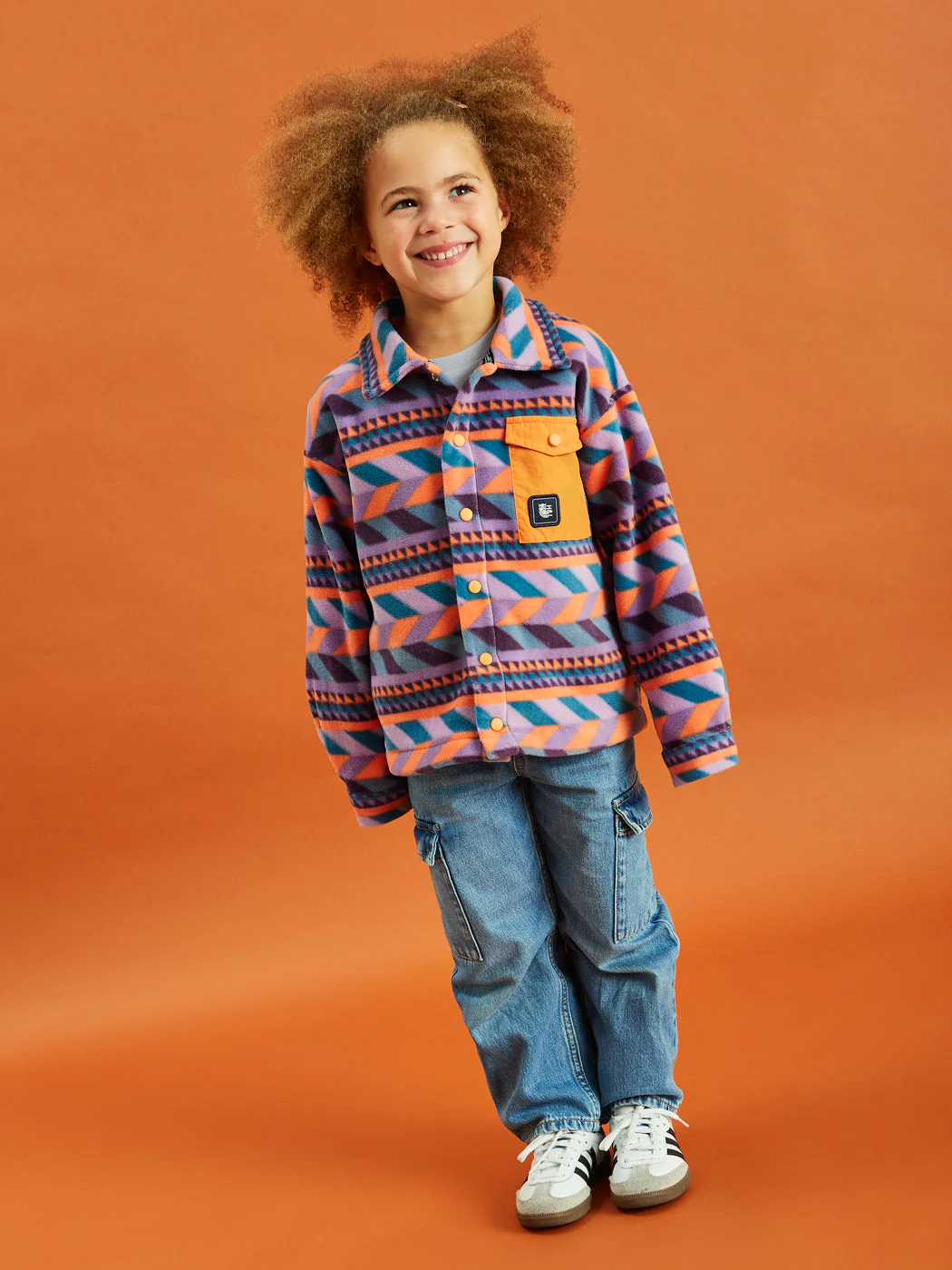 Kids Greer Retro Pattern Fleece Shirt - Harper & Lewis