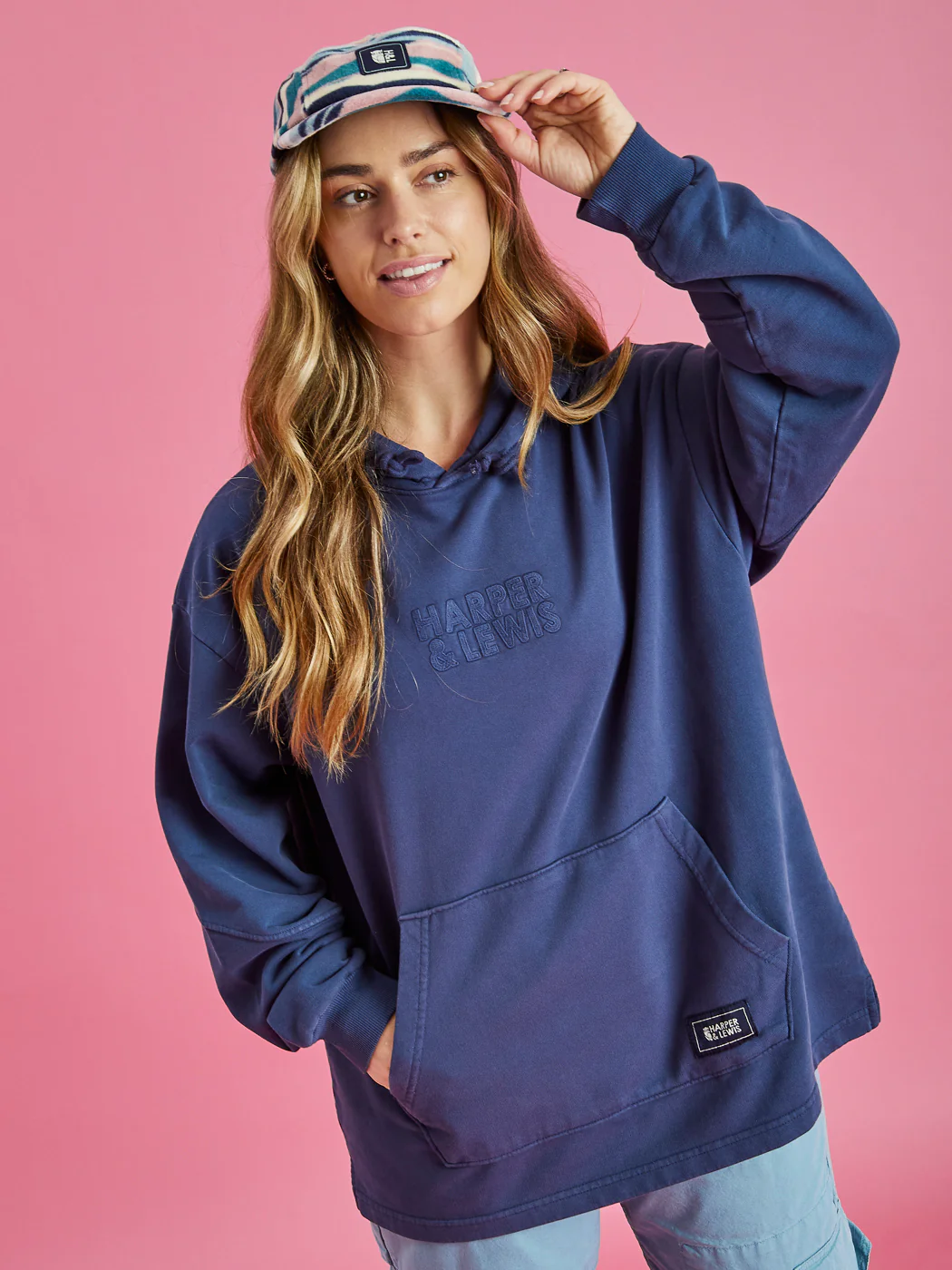 Camille Oversized Hoodie Navy - Harper & Lewis