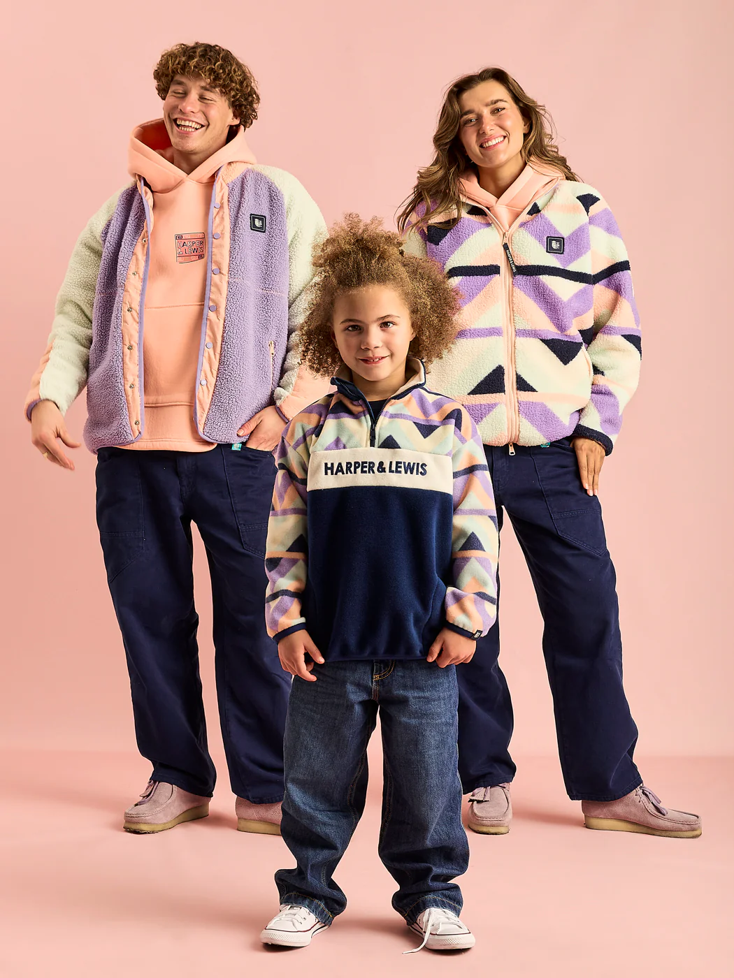 Kids Polar Retro Pattern 1/4 Zip Fleece - Harper & Lewis