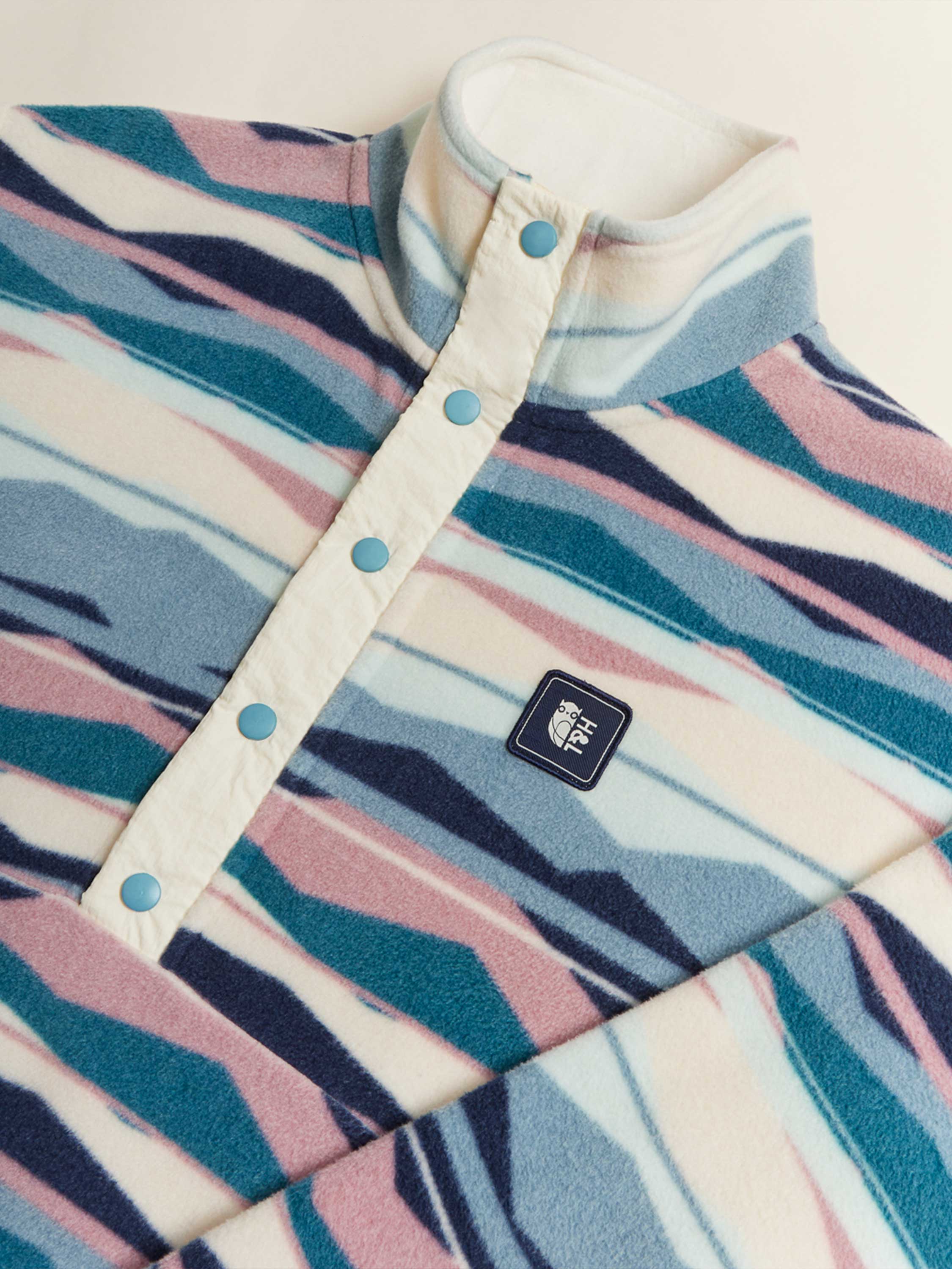 Tallow Retro Pattern Popper Neck Fleece - Harper & Lewis