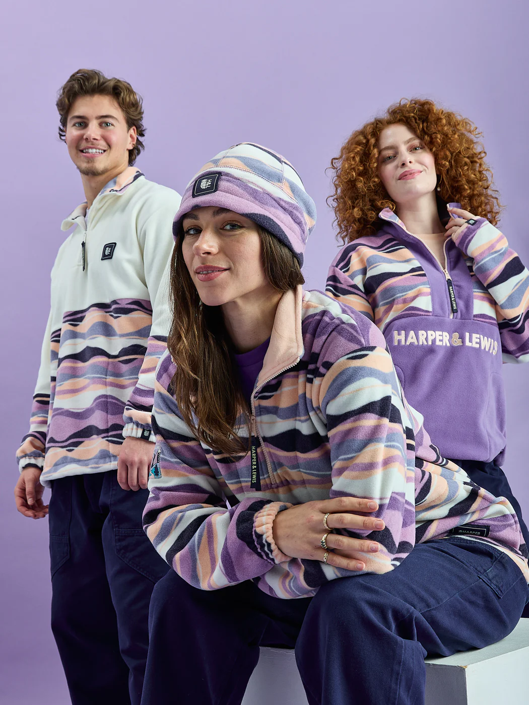 Bronte Retro Pattern 1/4 Zip Fleece - Harper & Lewis