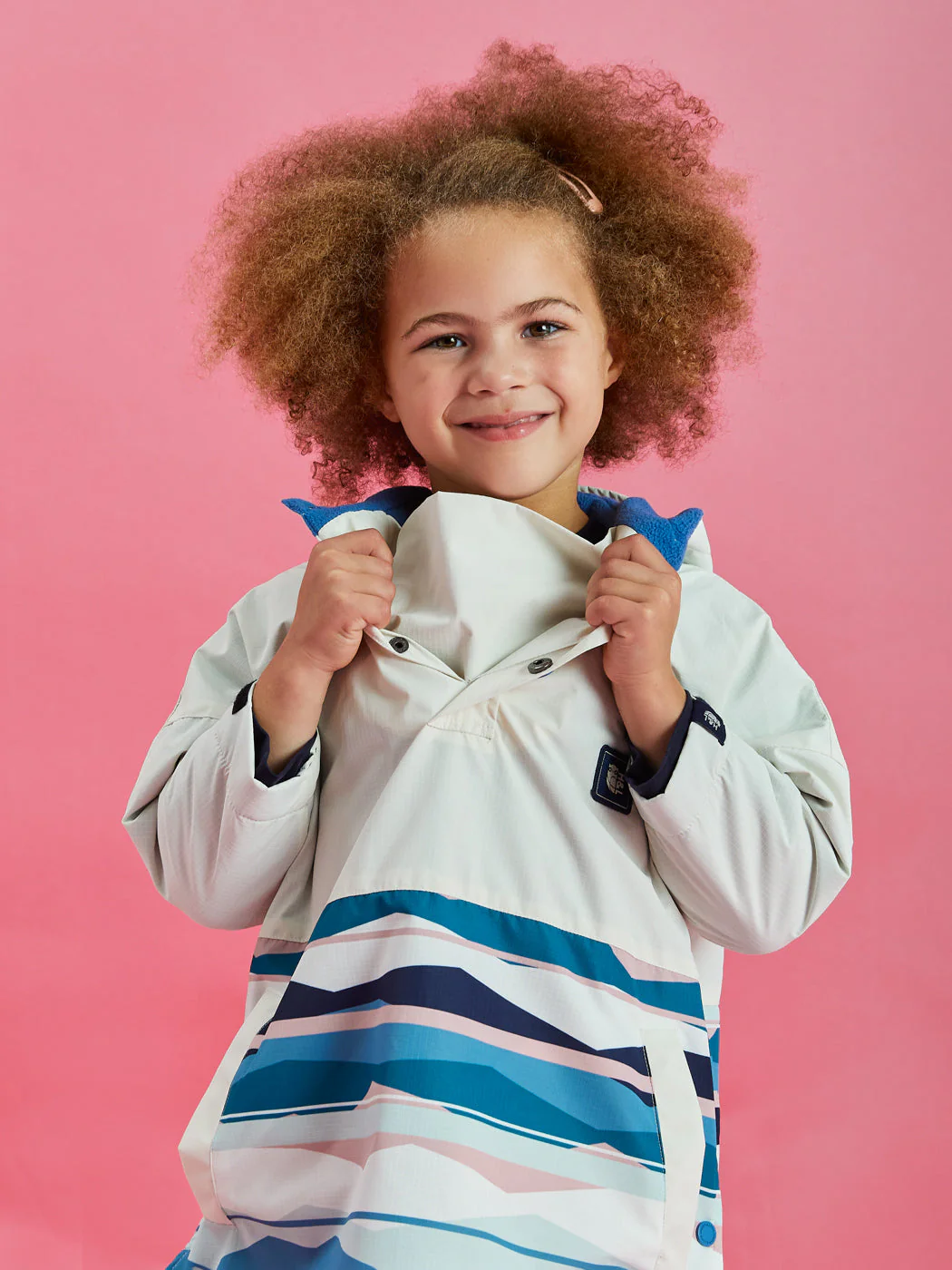 Kids Alva Retro Pattern Poncho - Harper & Lewis