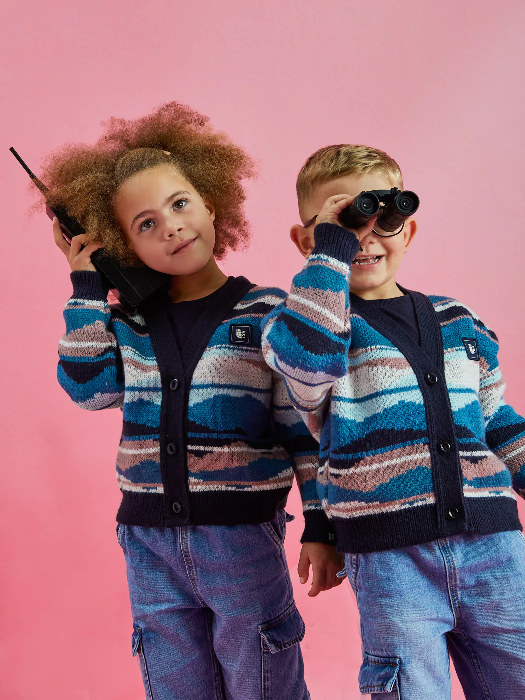 Kids Blythe Retro Pattern Knitted Cardigan - Harper & Lewis