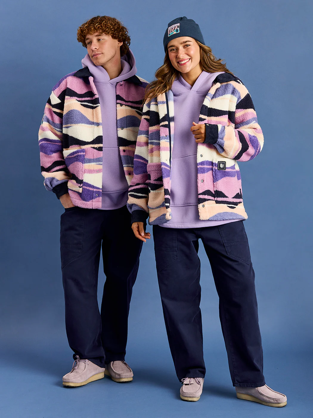 Beau Retro Pattern Sherpa Fleece Shirt - Harper & Lewis