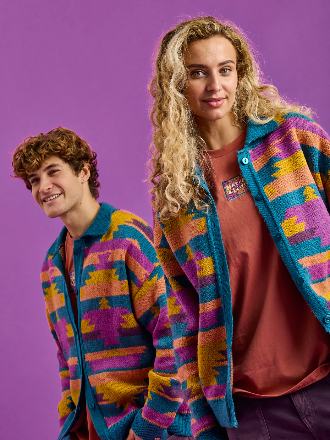 Colby Retro Pattern Knitted Cardigan - Harper & Lewis