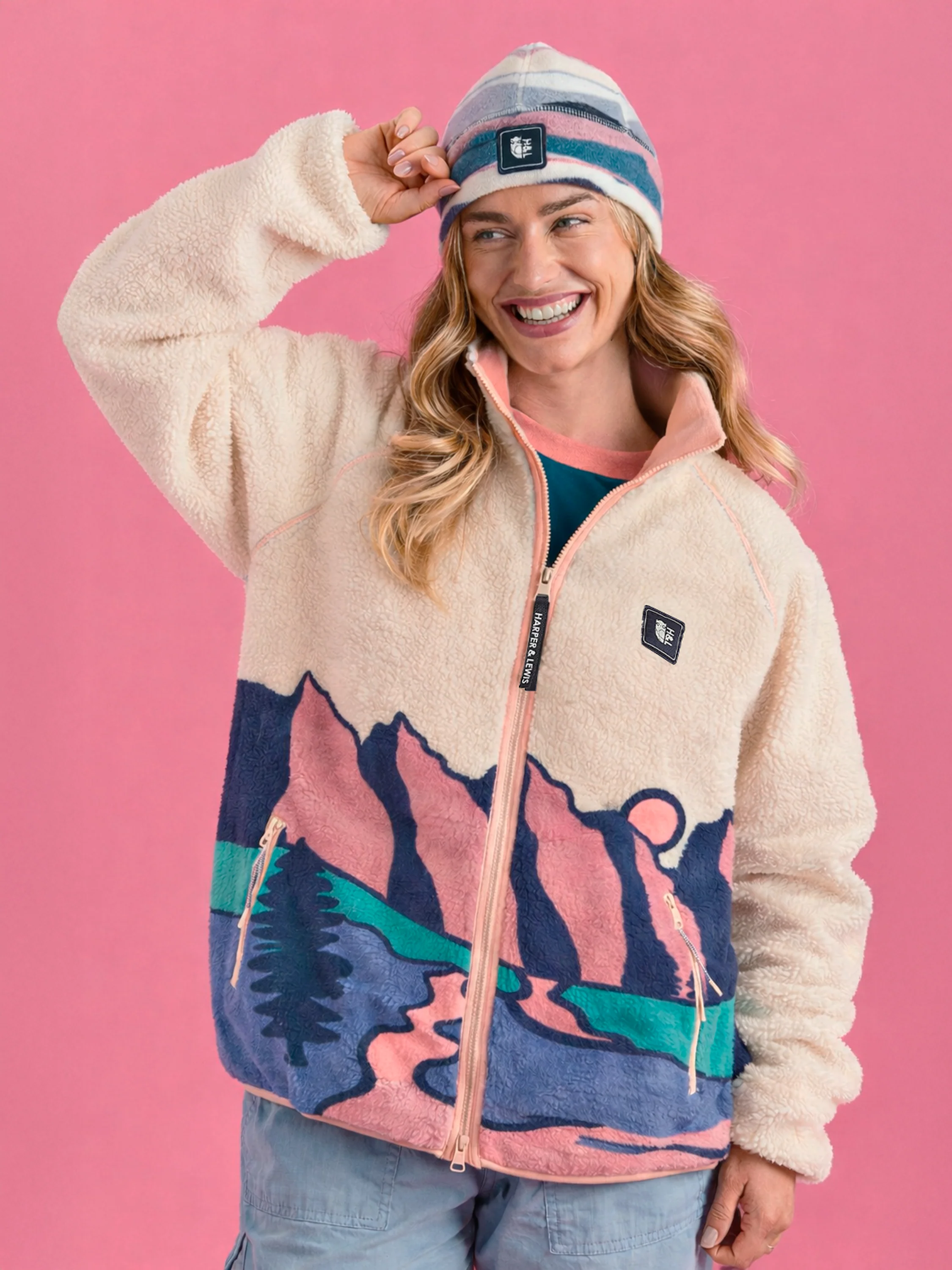 Emerson Retro Pattern Full Zip Sherpa Fleece - Harper & Lewis