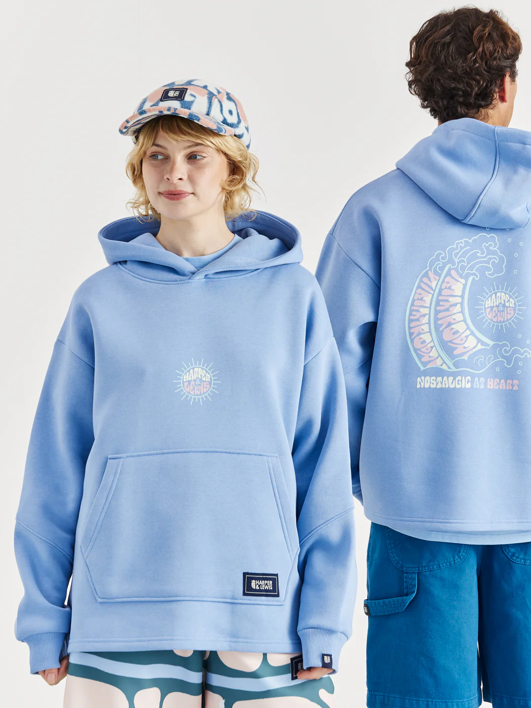 Cruz Oversized Hoodie Cornflower Blue - Harper & Lewis