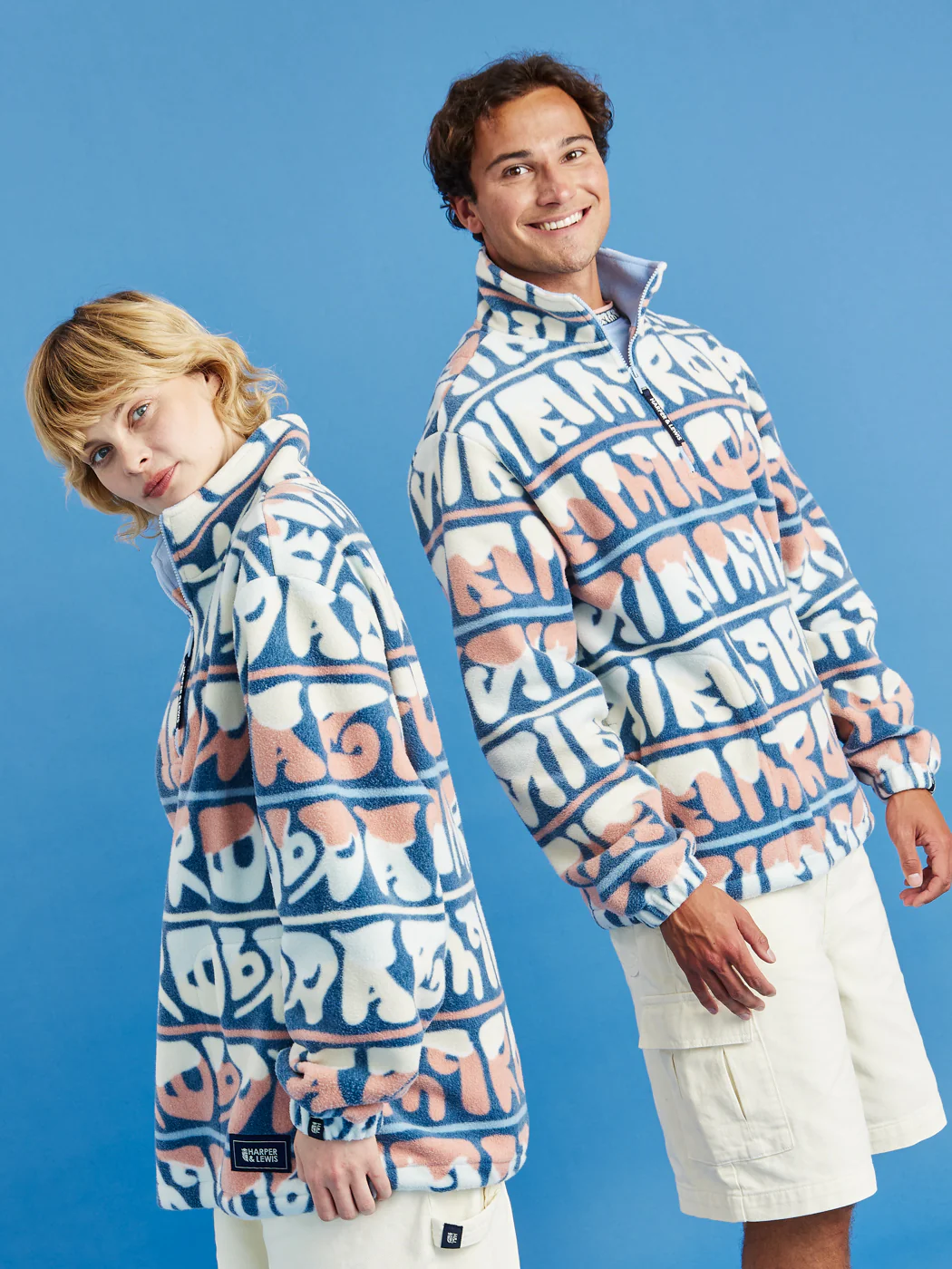 Raver Retro Pattern 1/4 Zip Fleece - Harper & Lewis