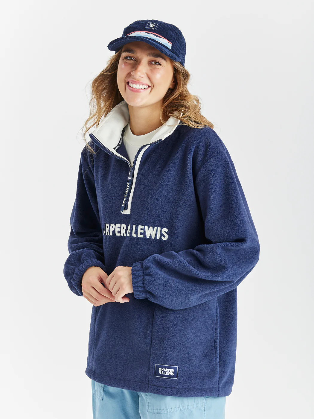 Ocean 1/4 Zip Fleece Navy - Harper & Lewis