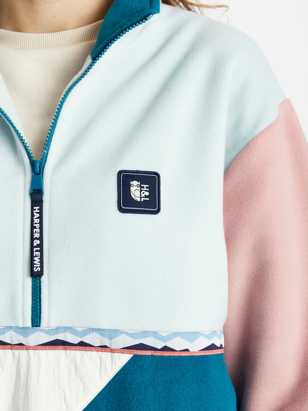Palm 1/4 Zip Fleece Cool Aqua - Harper & Lewis
