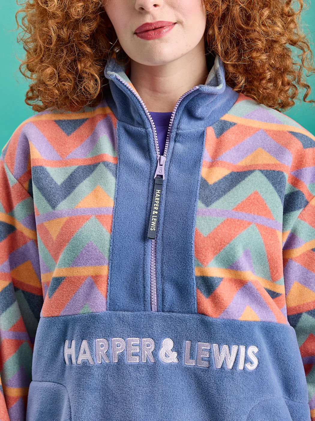 Bodie Retro Pattern 1/4 Zip Fleece - Harper & Lewis