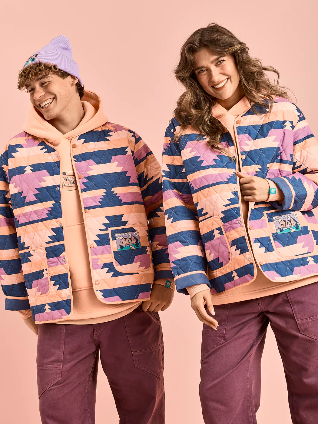 Zinnia Retro Pattern Quilted Jacket - Harper & Lewis