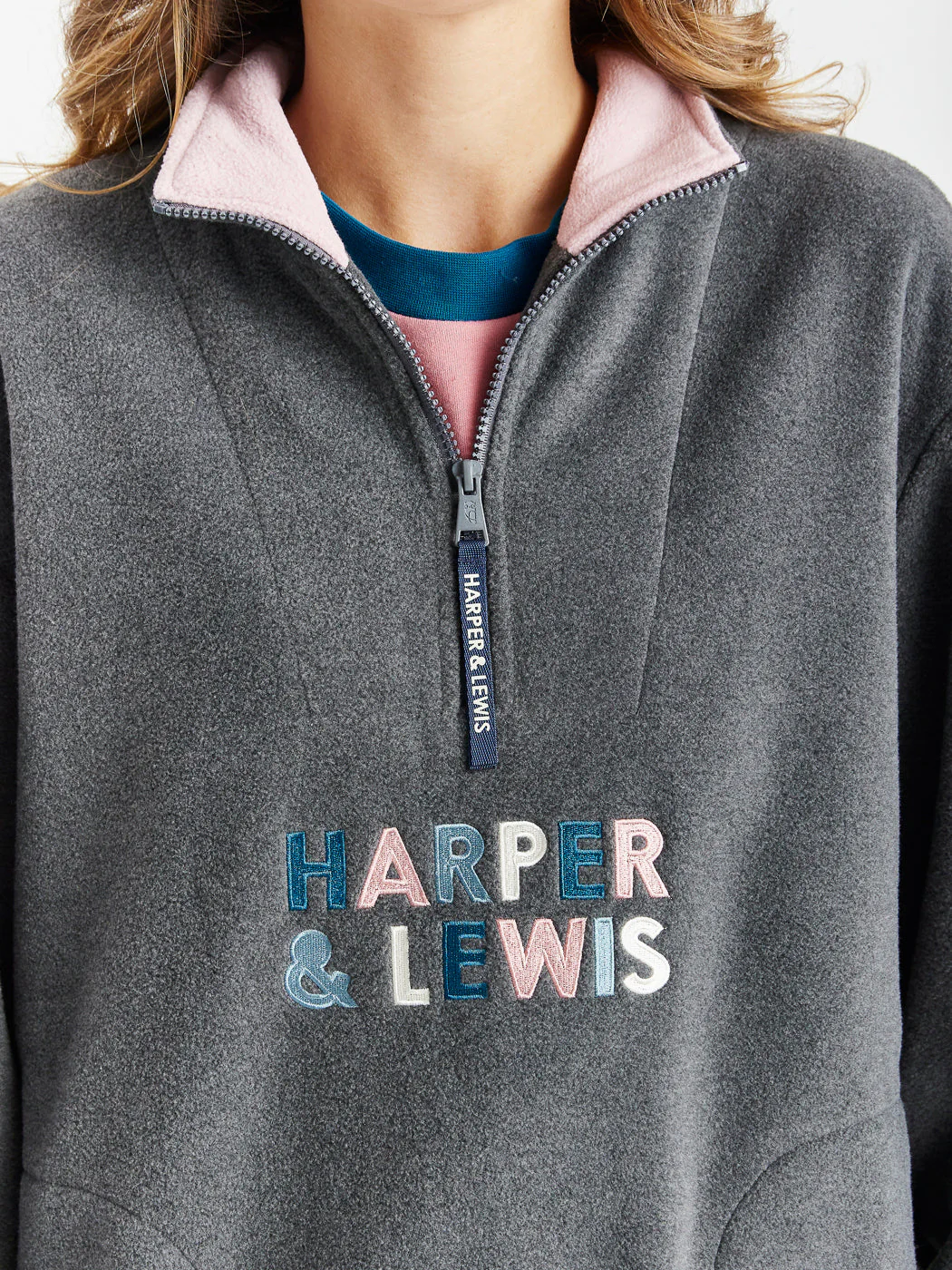 Kelsey 1/4 Zip Fleece Grey - Harper & Lewis