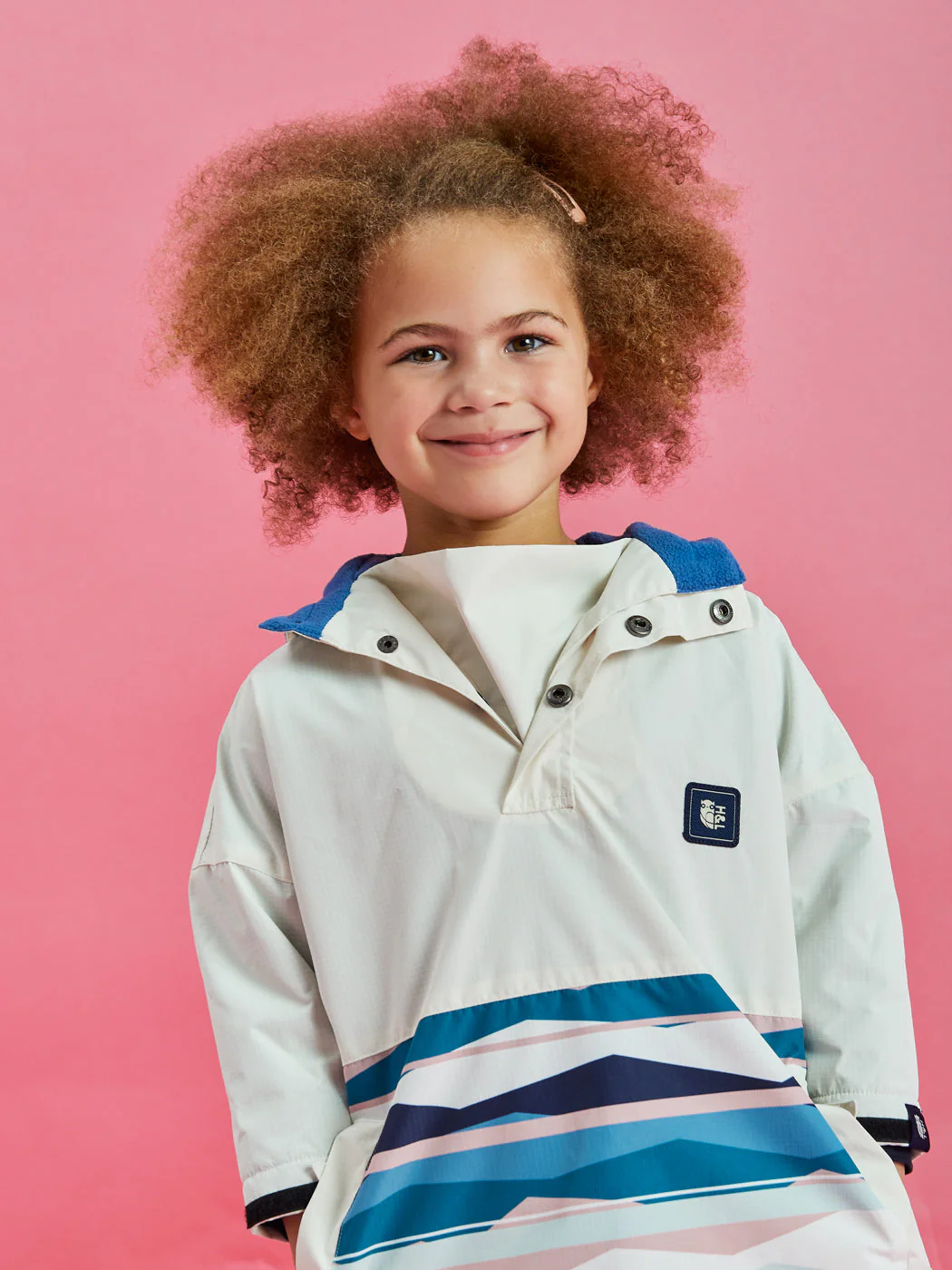 Kids Alva Retro Pattern Poncho - Harper & Lewis