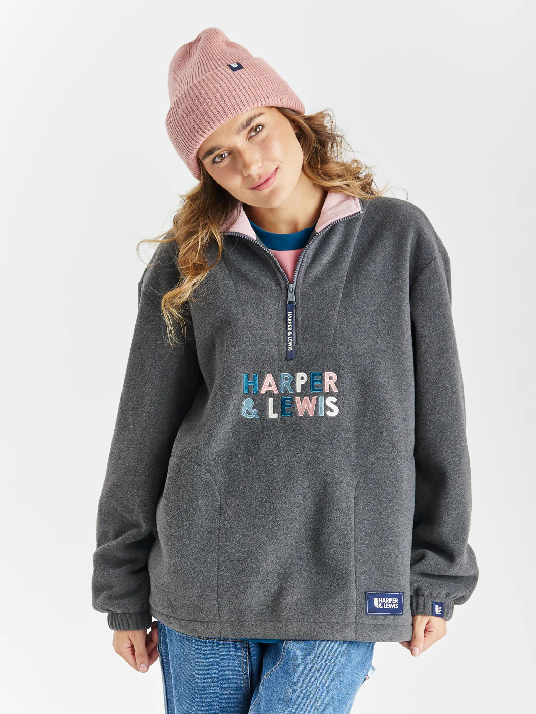 Kelsey 1/4 Zip Fleece Grey - Harper & Lewis
