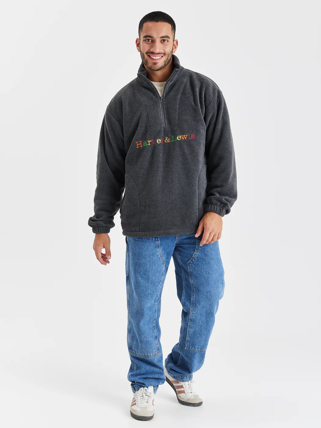 OG 1/4 Zip Fleece Grey - Harper & Lewis