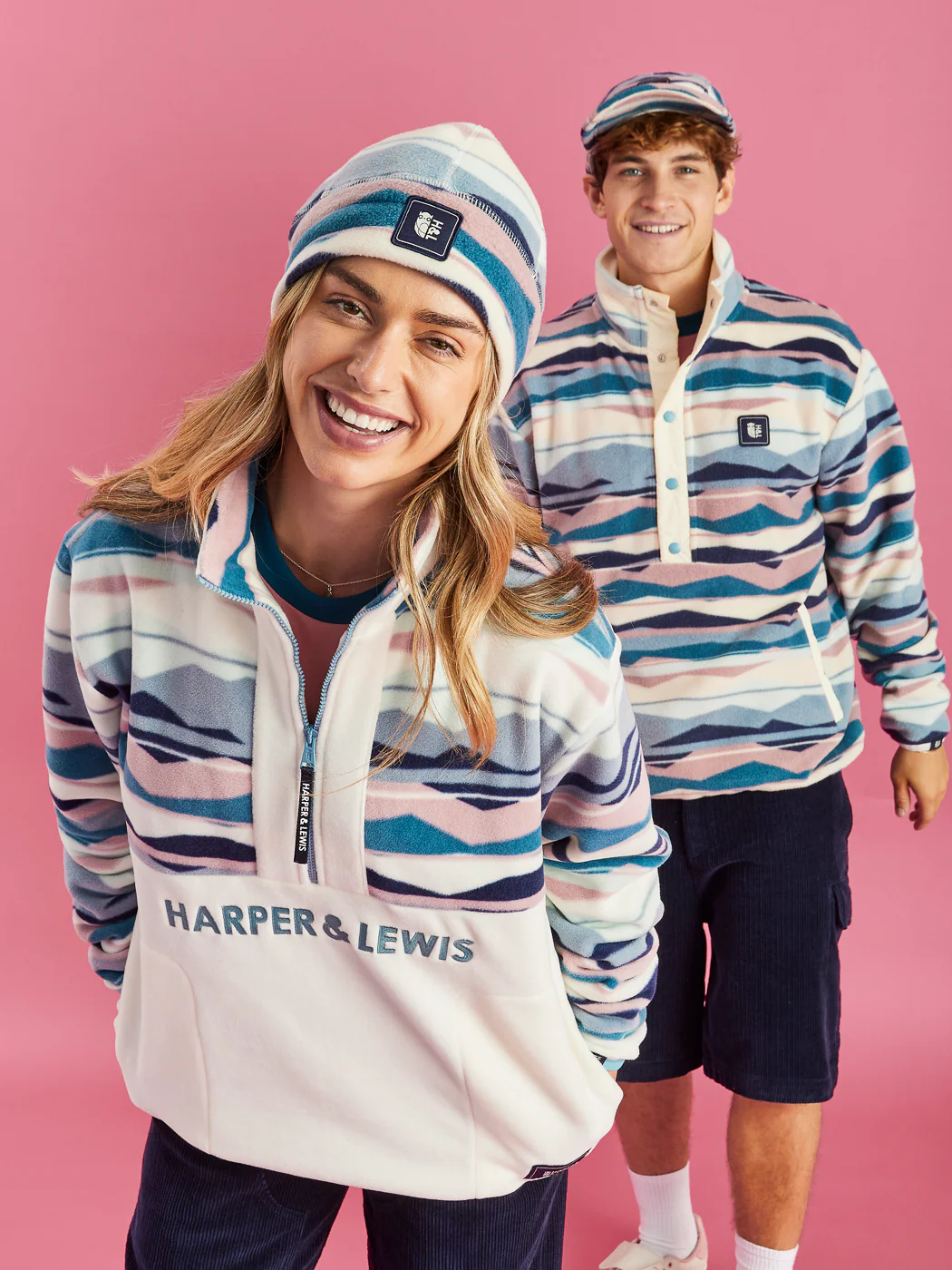 Bodie Retro Pattern 1/4 Zip Fleece - Harper & Lewis