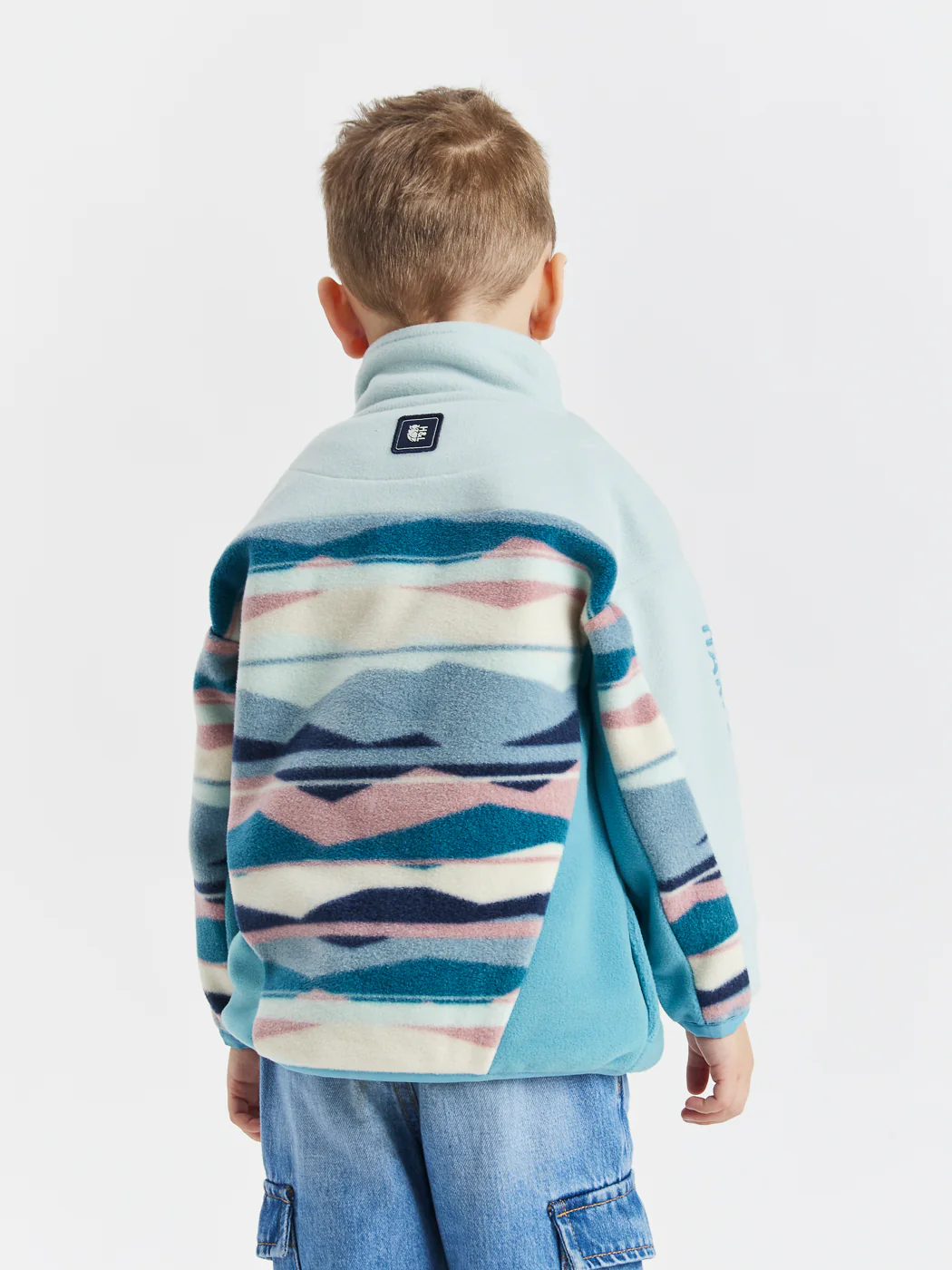 Kids Skyler Retro Pattern 1/4 Zip Fleece - Harper & Lewis