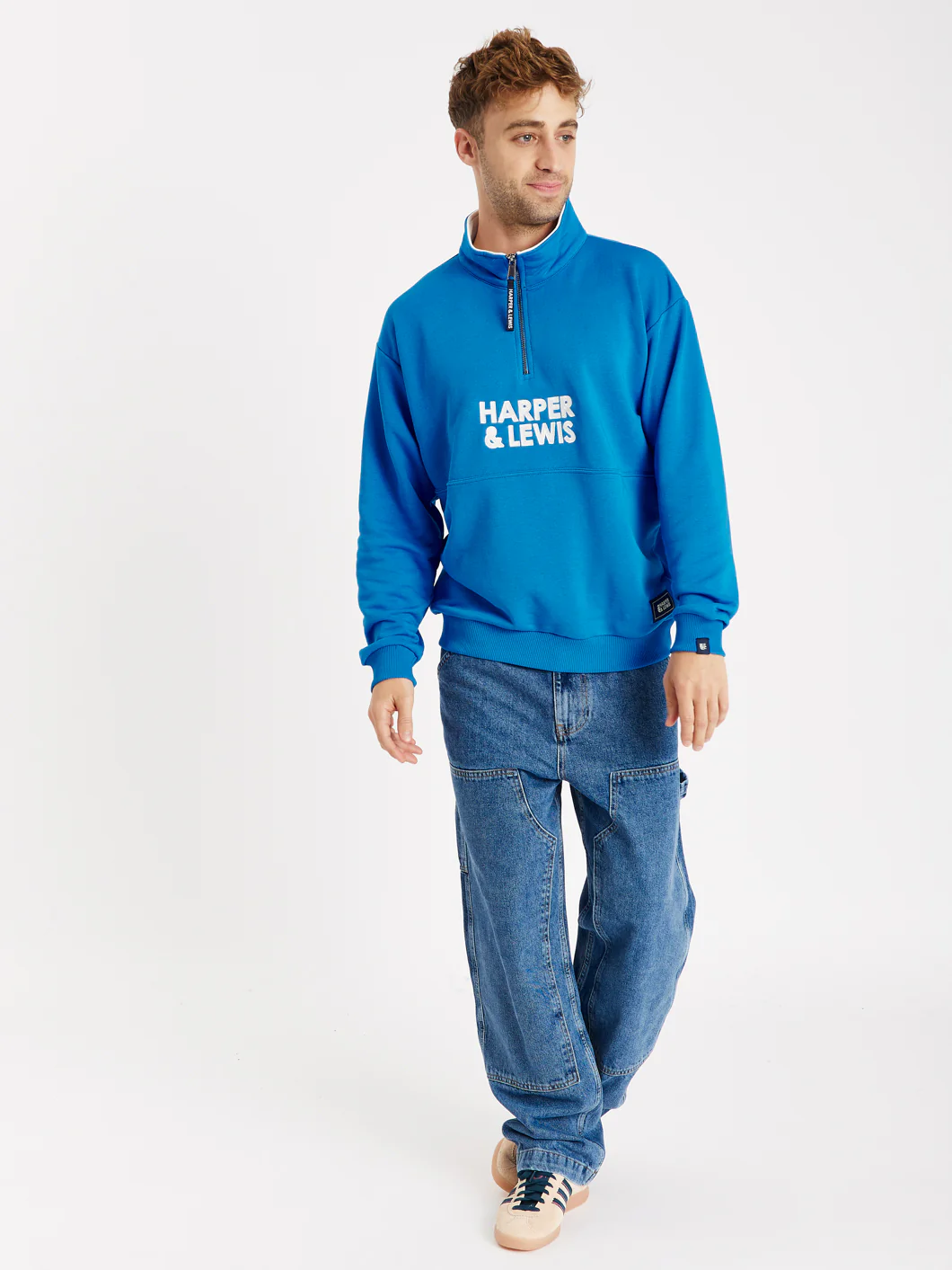 Sweet Pea 1/4 Zip Sweater Royal Blue - Harper & Lewis