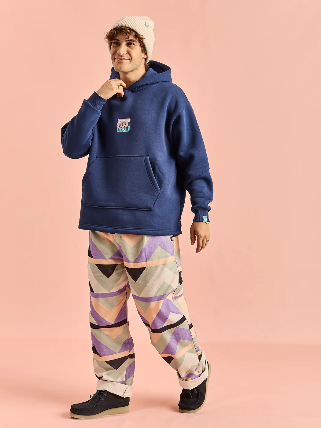 Ezra Retro Pattern Trousers - Harper & Lewis