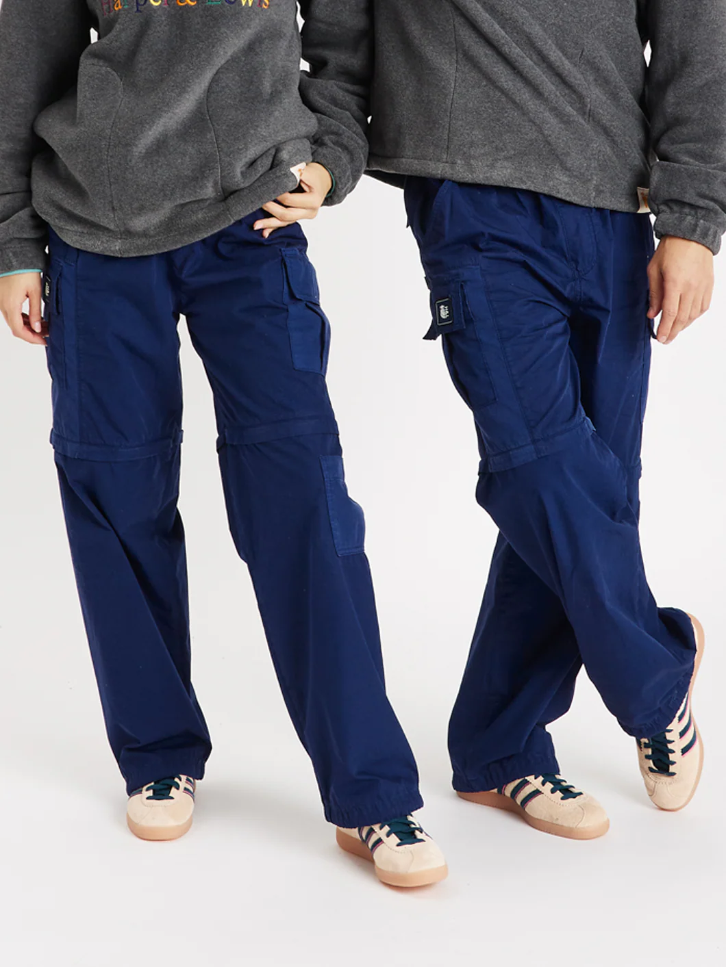 Zip Off Cargo Pants Navy - Harper & Lewis
