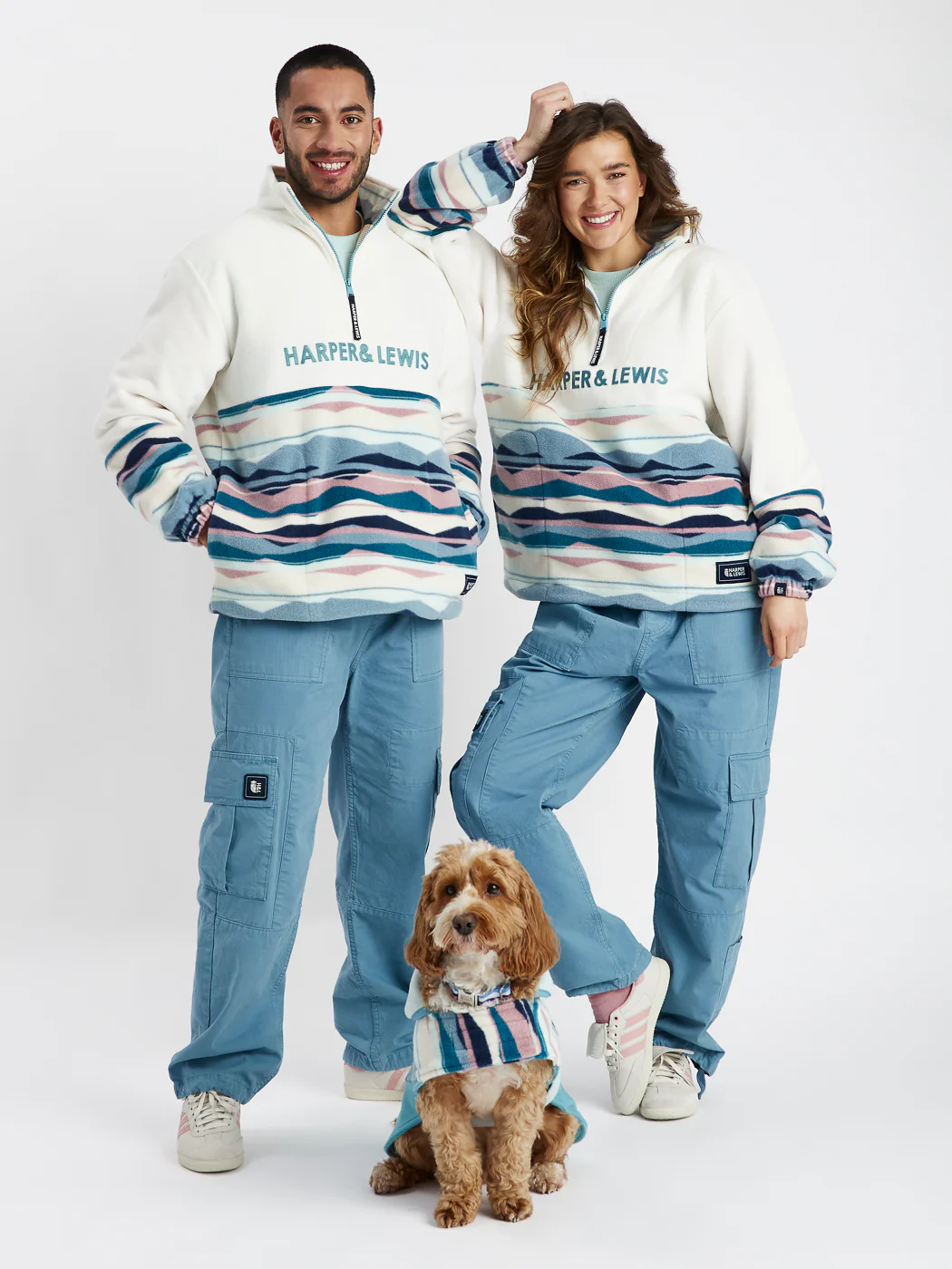 Bronte Retro Pattern 1/4 Zip Fleece - Harper & Lewis