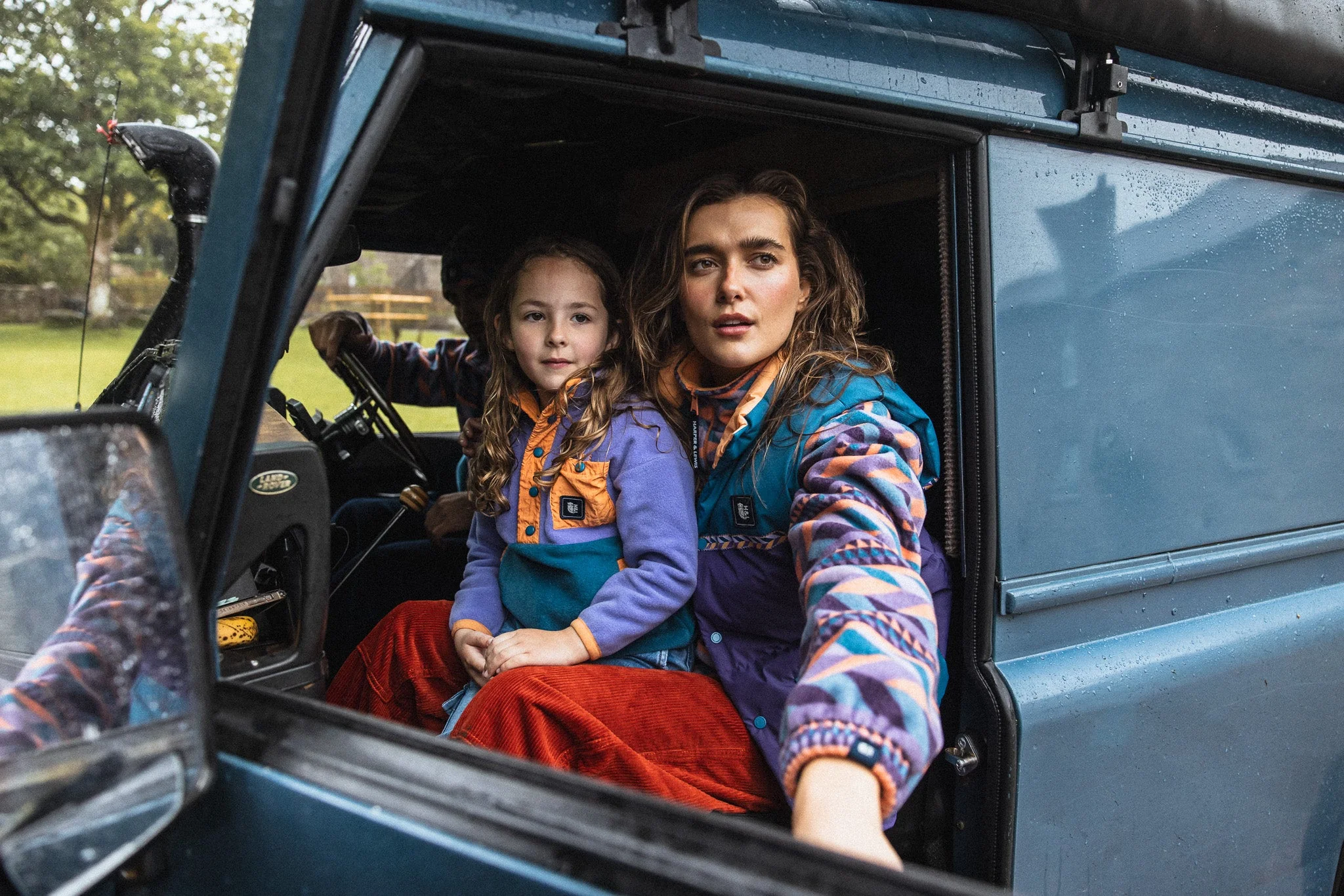 Kids Aries Popper Neck Fleece Petrol & Deep Purple - Harper & Lewis