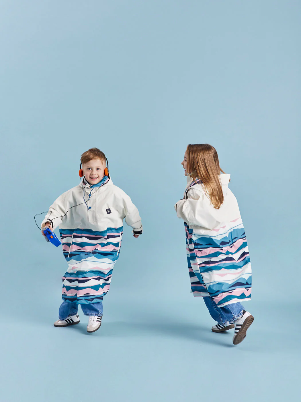 Kids Alva Retro Pattern Poncho - Harper & Lewis
