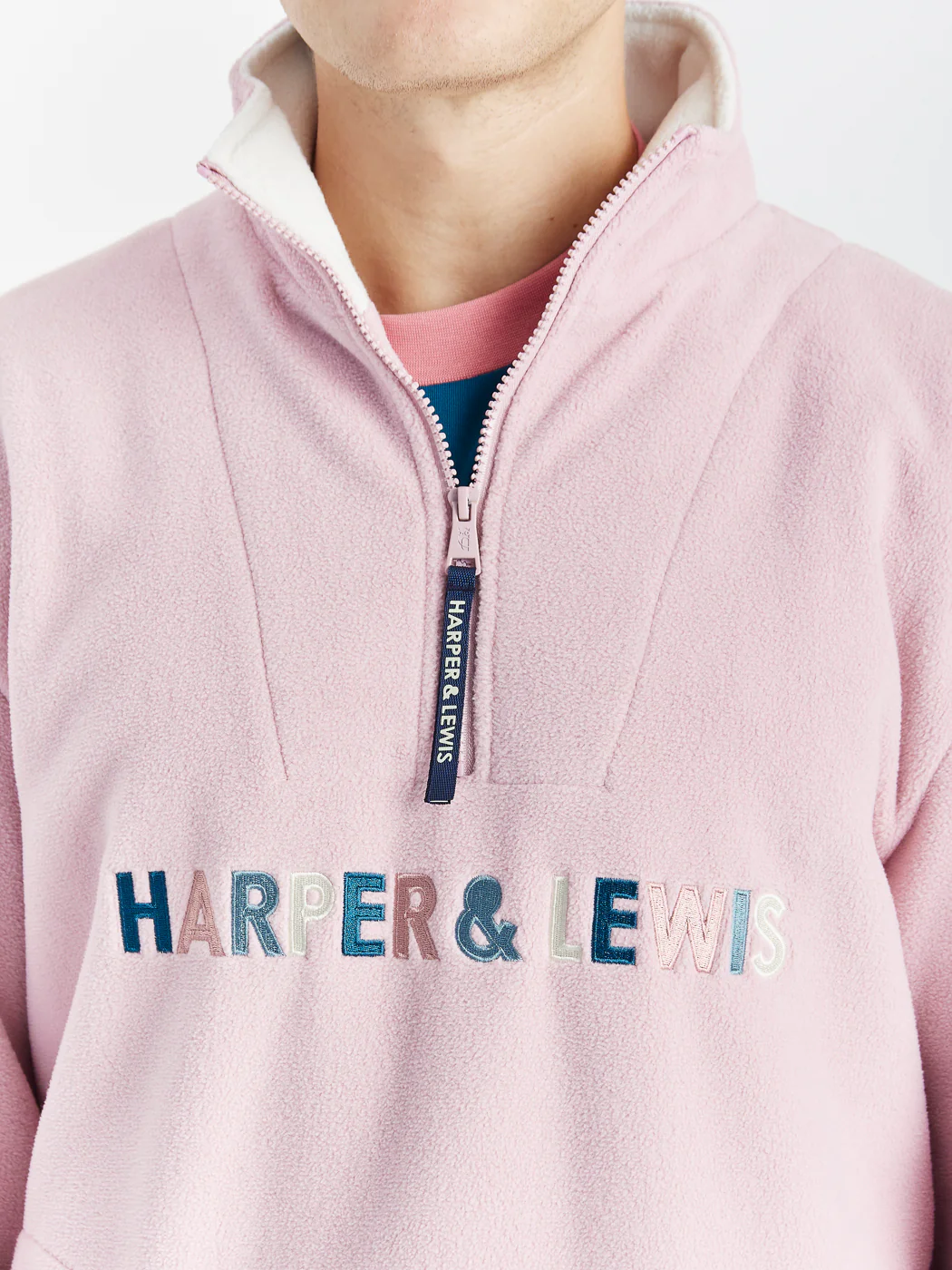 Eirwen 1/4 Zip Fleece Dusty Pink - Harper & Lewis