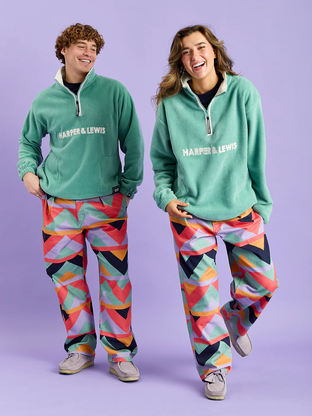 Ezra Retro Pattern Trousers - Harper & Lewis