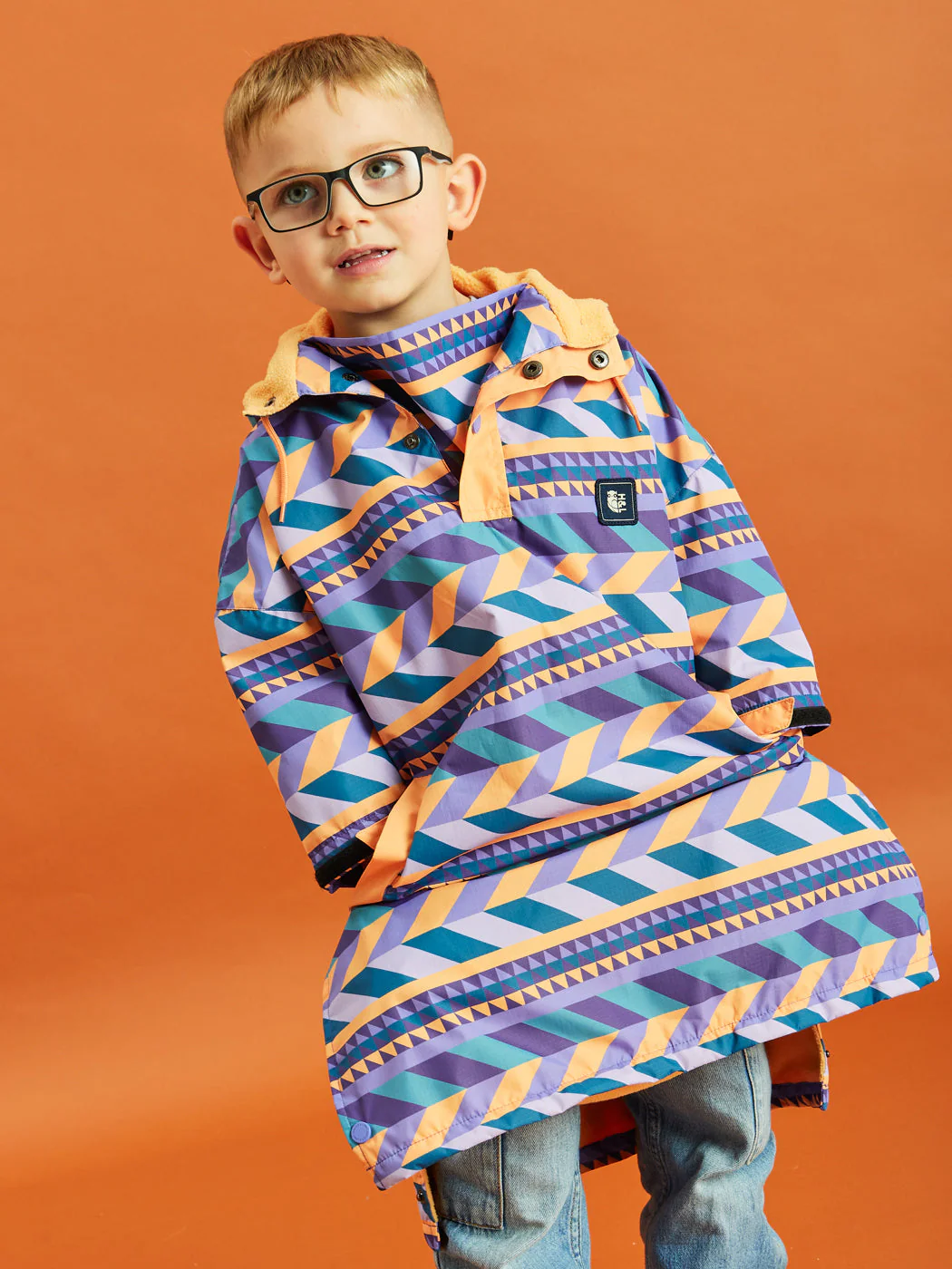 Kids Harley Retro Pattern Poncho - Harper & Lewis