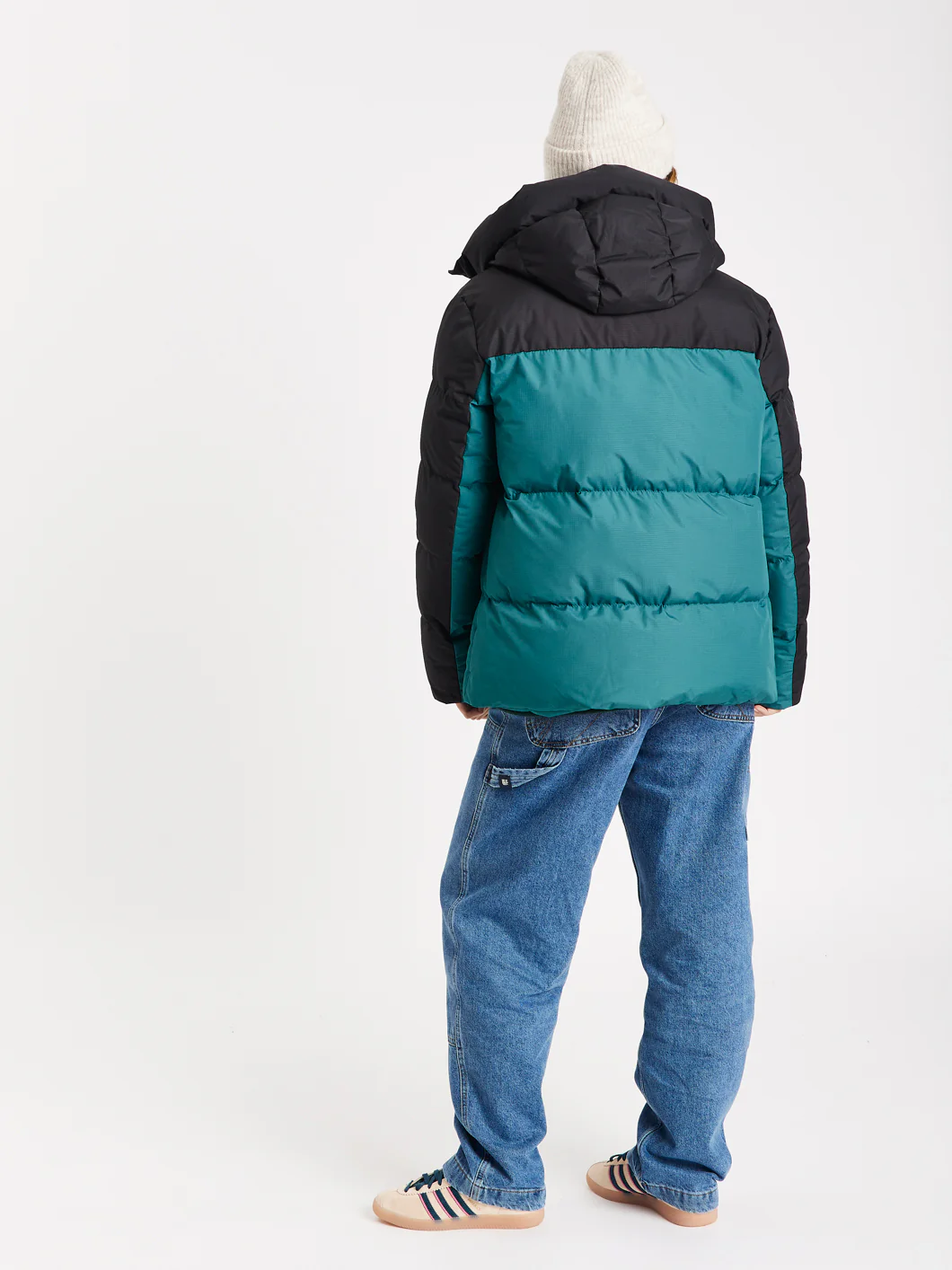 Soll Hooded Puffer Coat Black & Green - Harper & Lewis