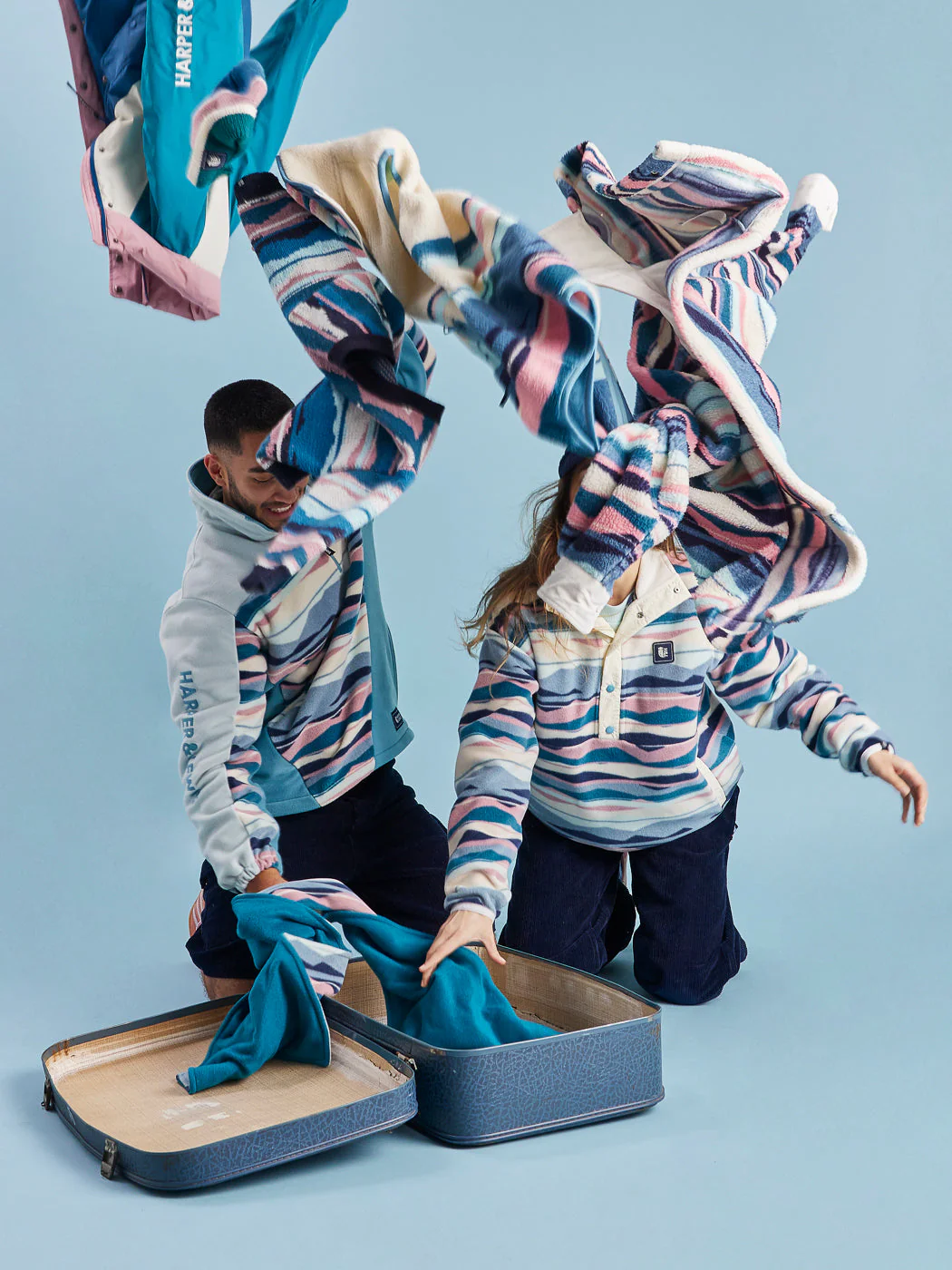 Skyler Retro Pattern 1/4 Zip Fleece - Harper & Lewis