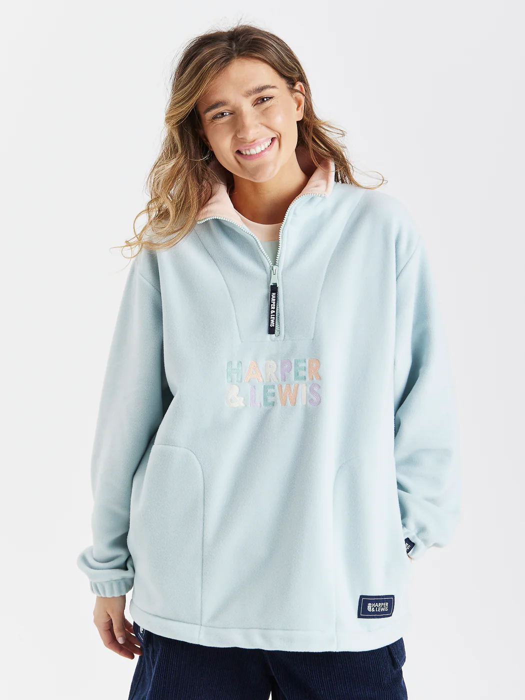 Robin 1/4 Zip Fleece Pale Sage - Harper & Lewis